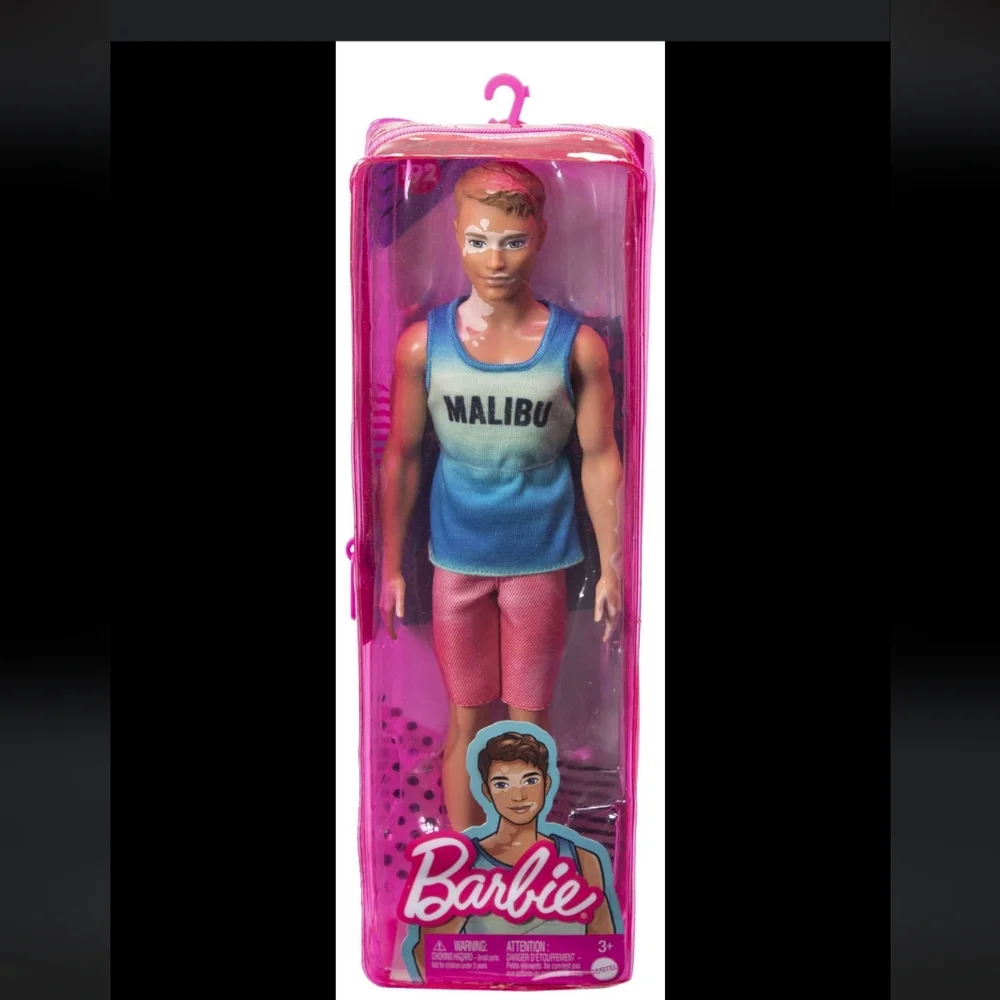 Barbie Ken Fashionistas Doll #192 Brown Cropped Hair Vitiligo Malibu Tank - Picture 2 of 4